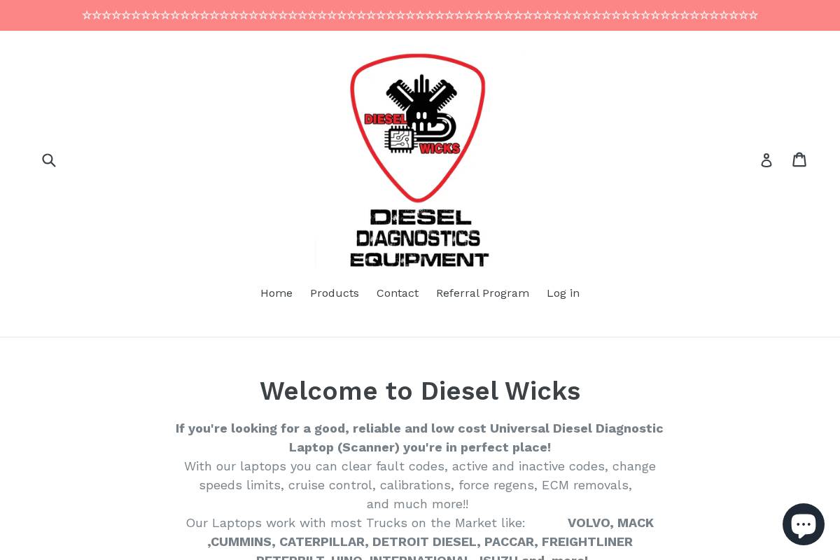 dieselwicks.net homepage screenshot