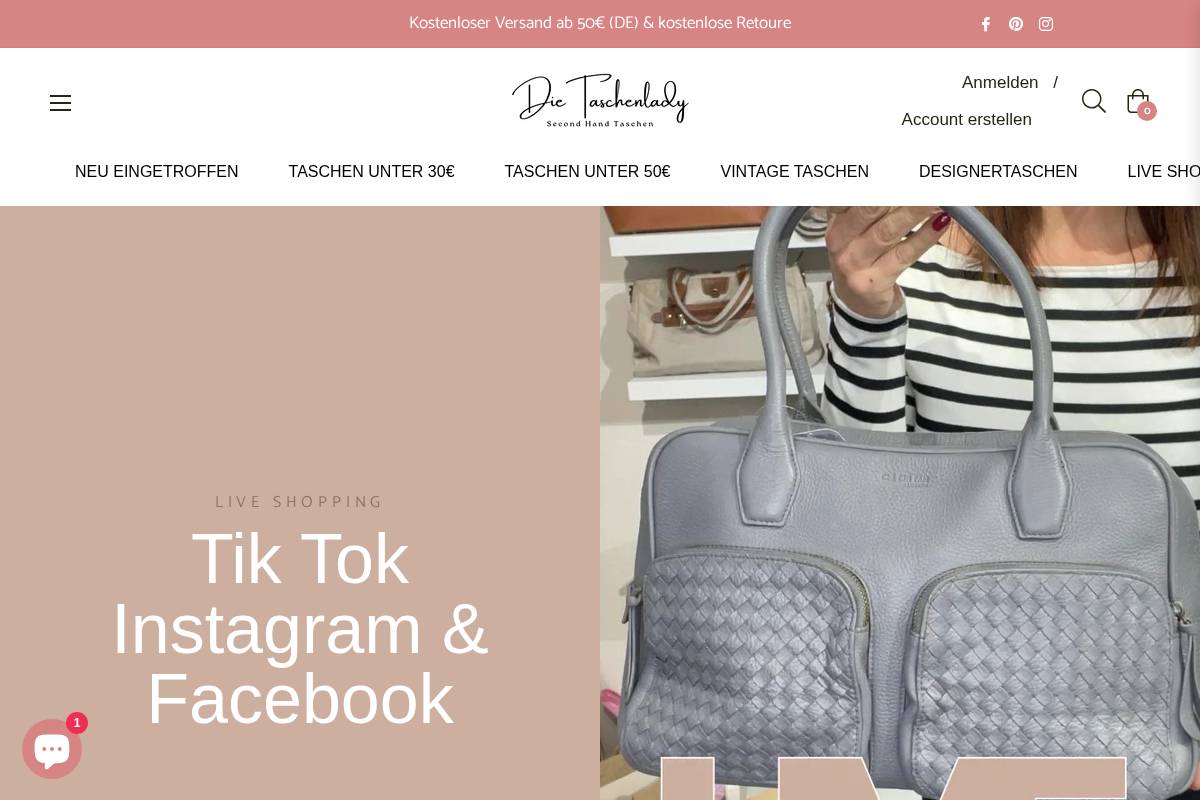 Die Taschenlady homepage screenshot