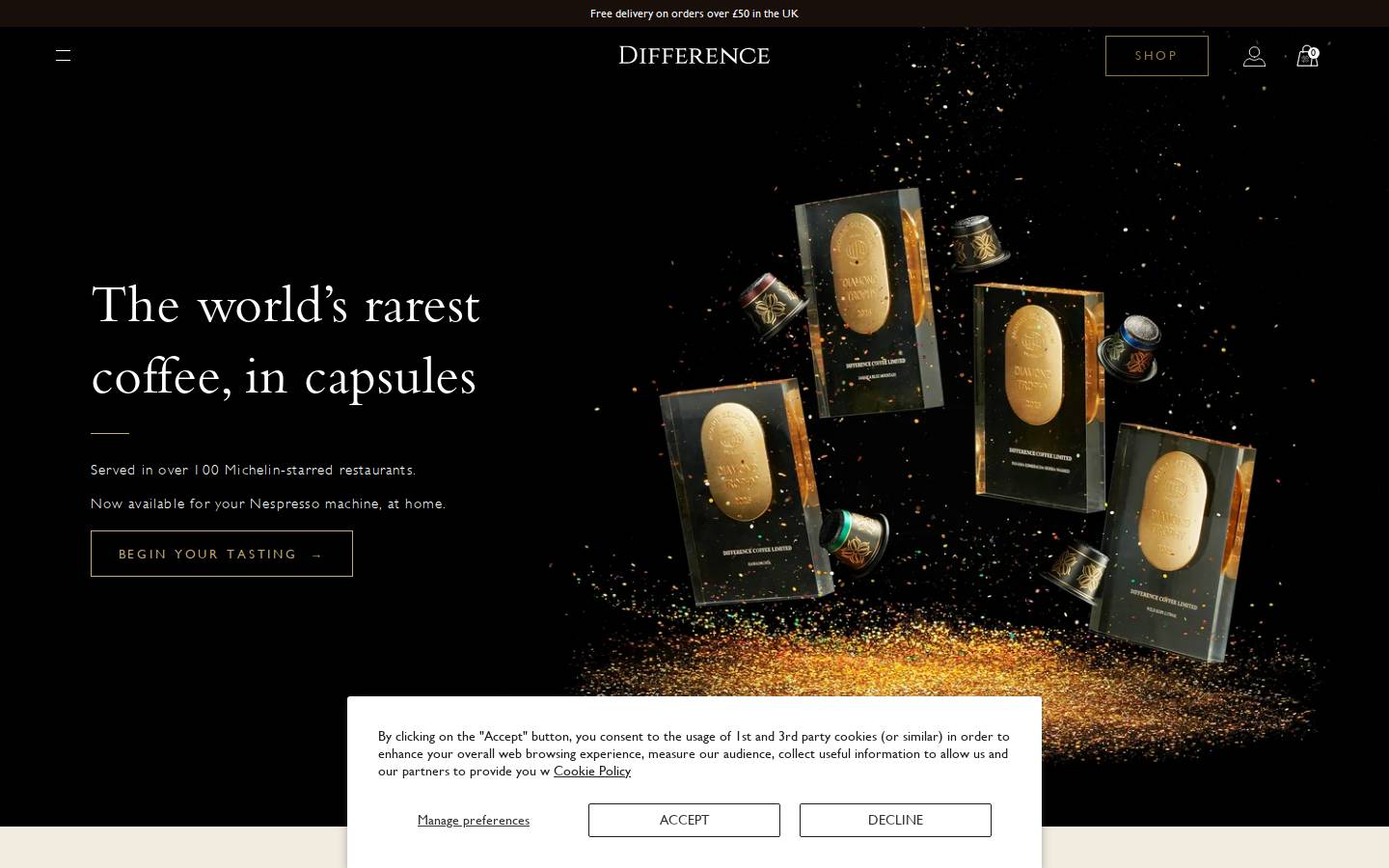 Difference Coffee homepage screenshot