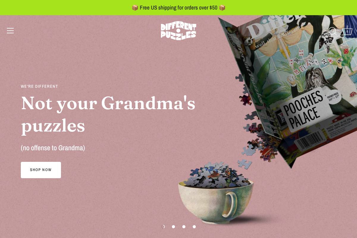 differentpuzzles.com homepage screenshot