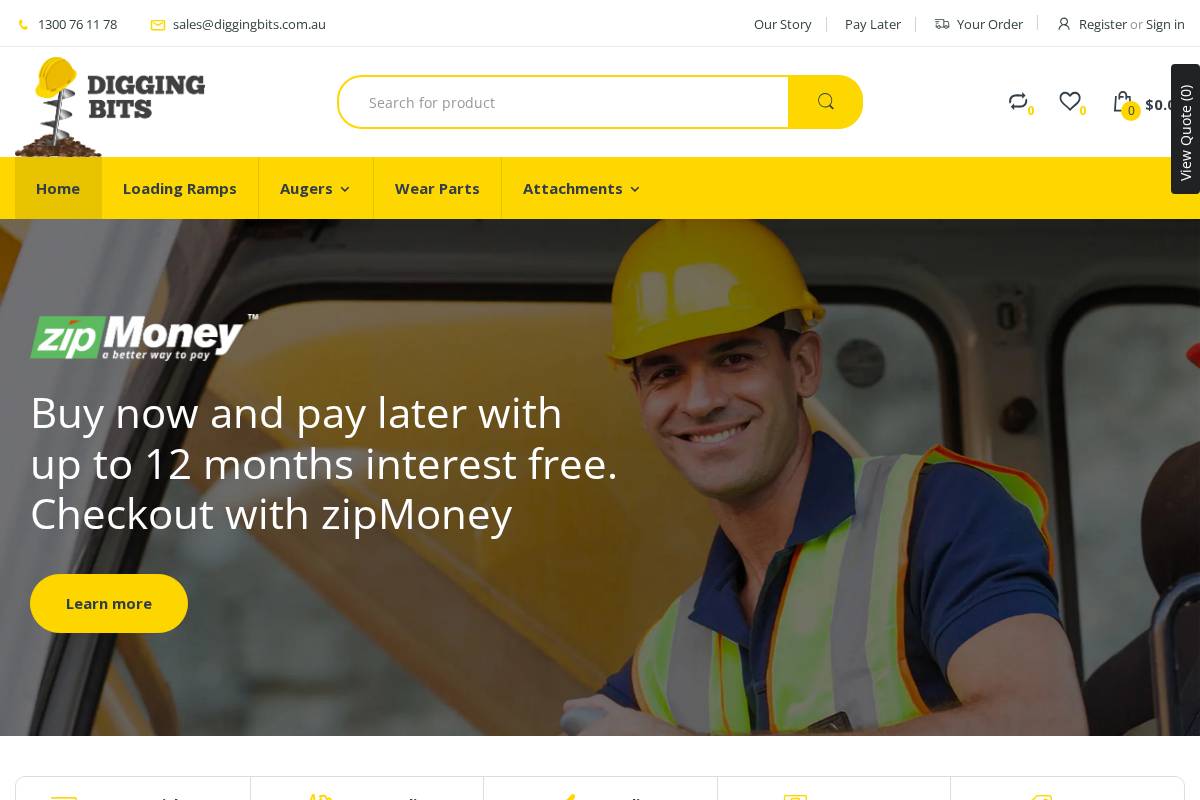 diggingbits.com.au homepage screenshot