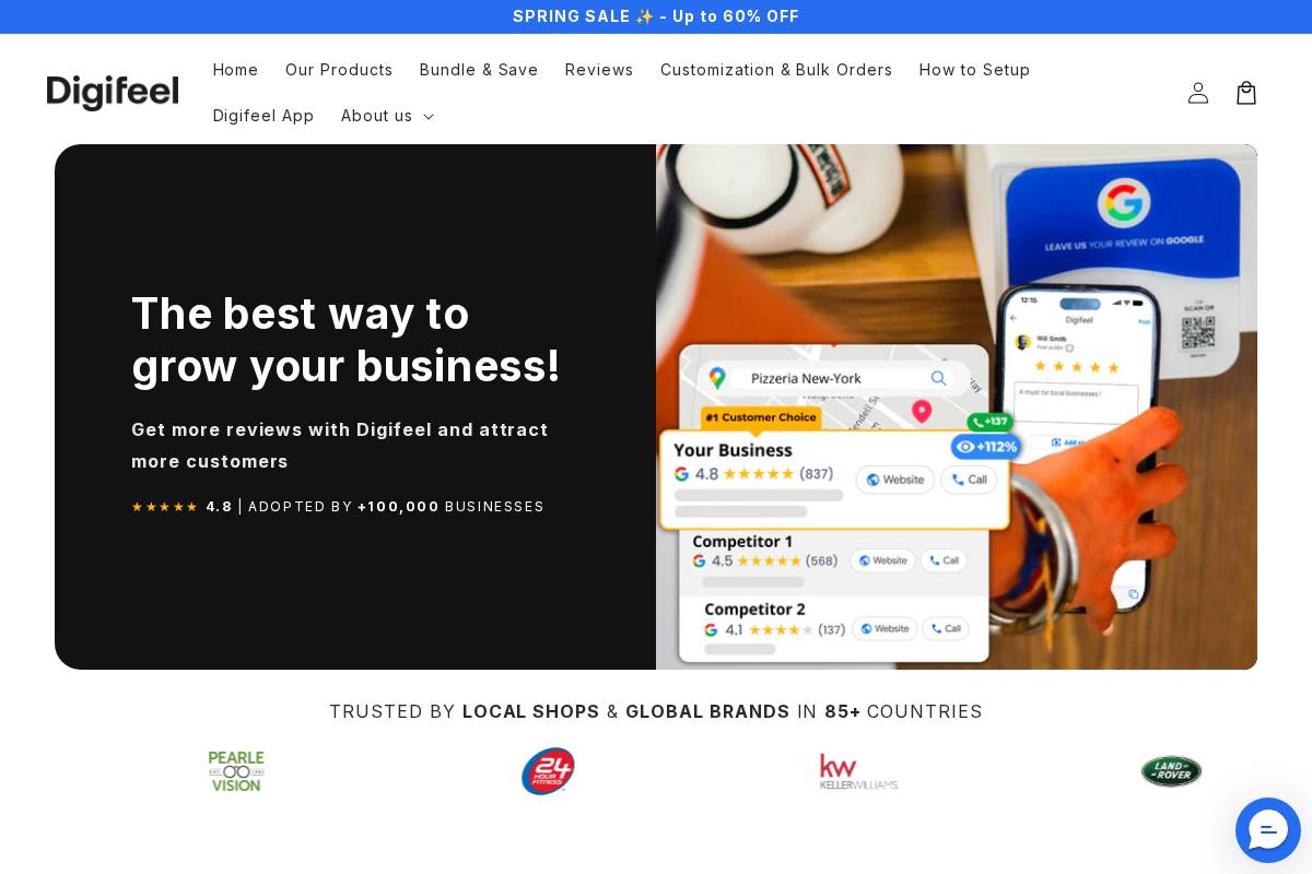 Digifeel homepage screenshot