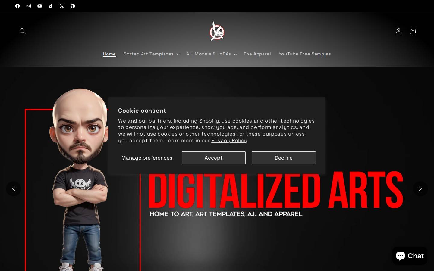 Digitalized Arts By Sam homepage screenshot