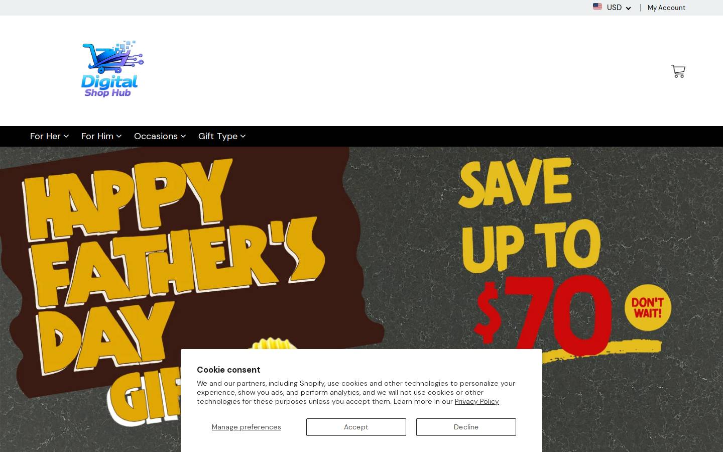 digitalshophub.com homepage screenshot