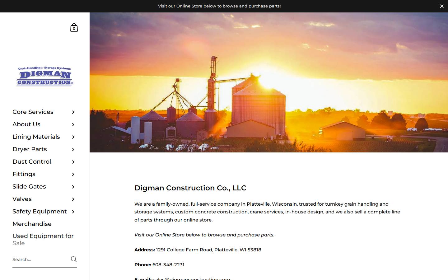 digmanconstruction.com homepage screenshot