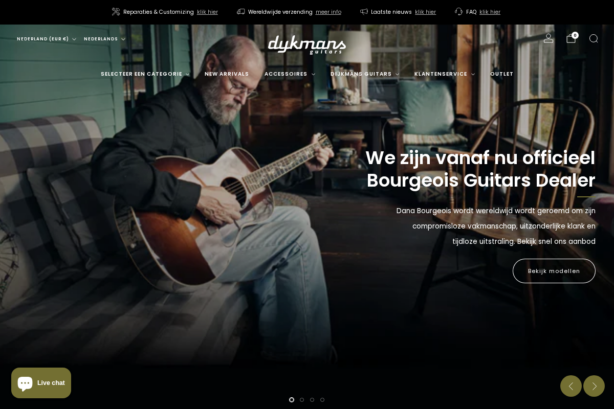 Dijkmans Guitars homepage screenshot