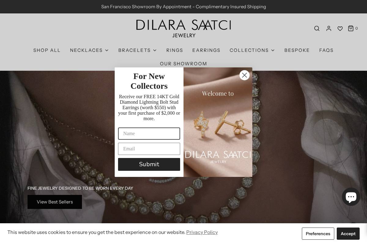 dilarasaatcijewelry.com homepage screenshot