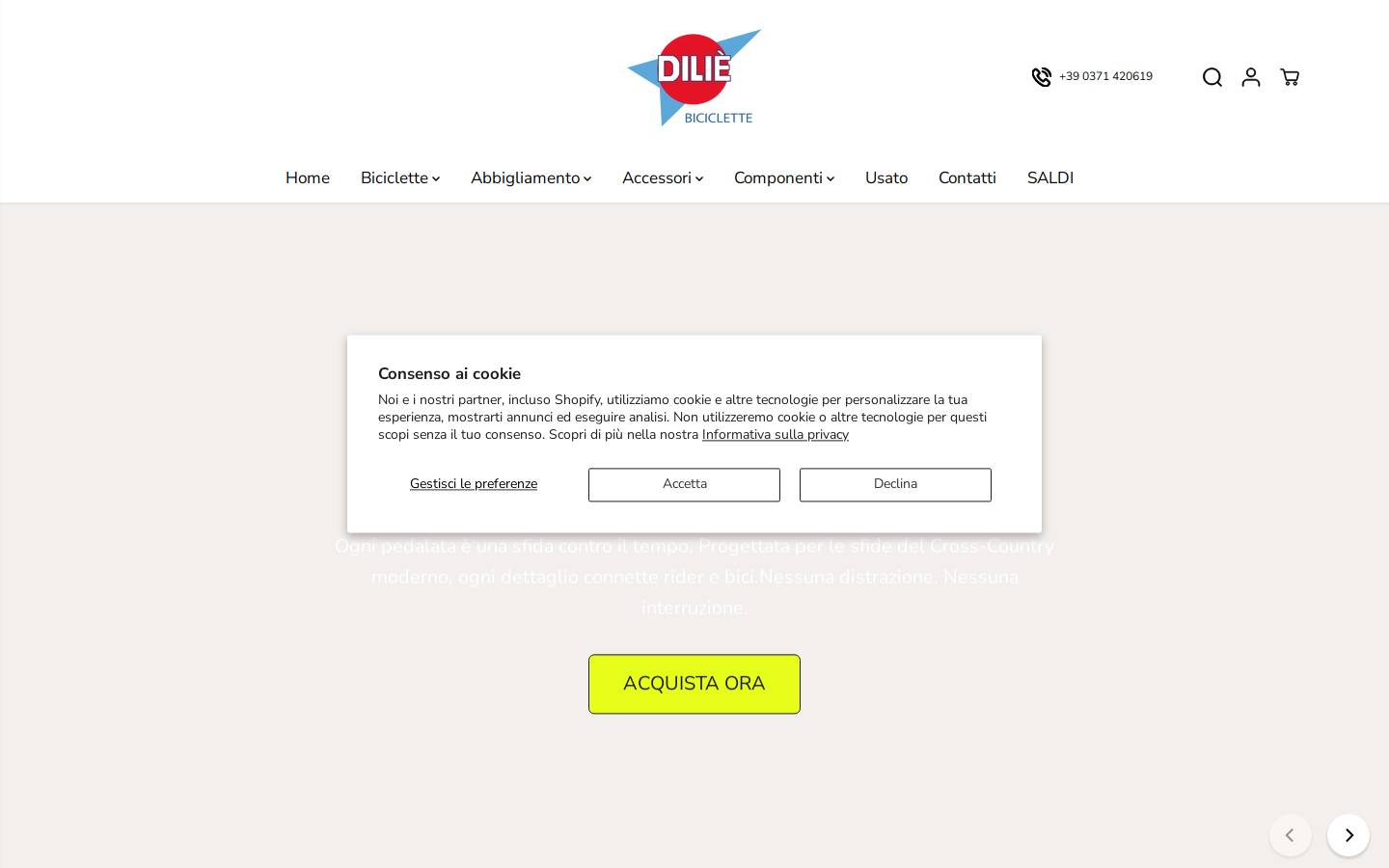diliecicli.it homepage screenshot