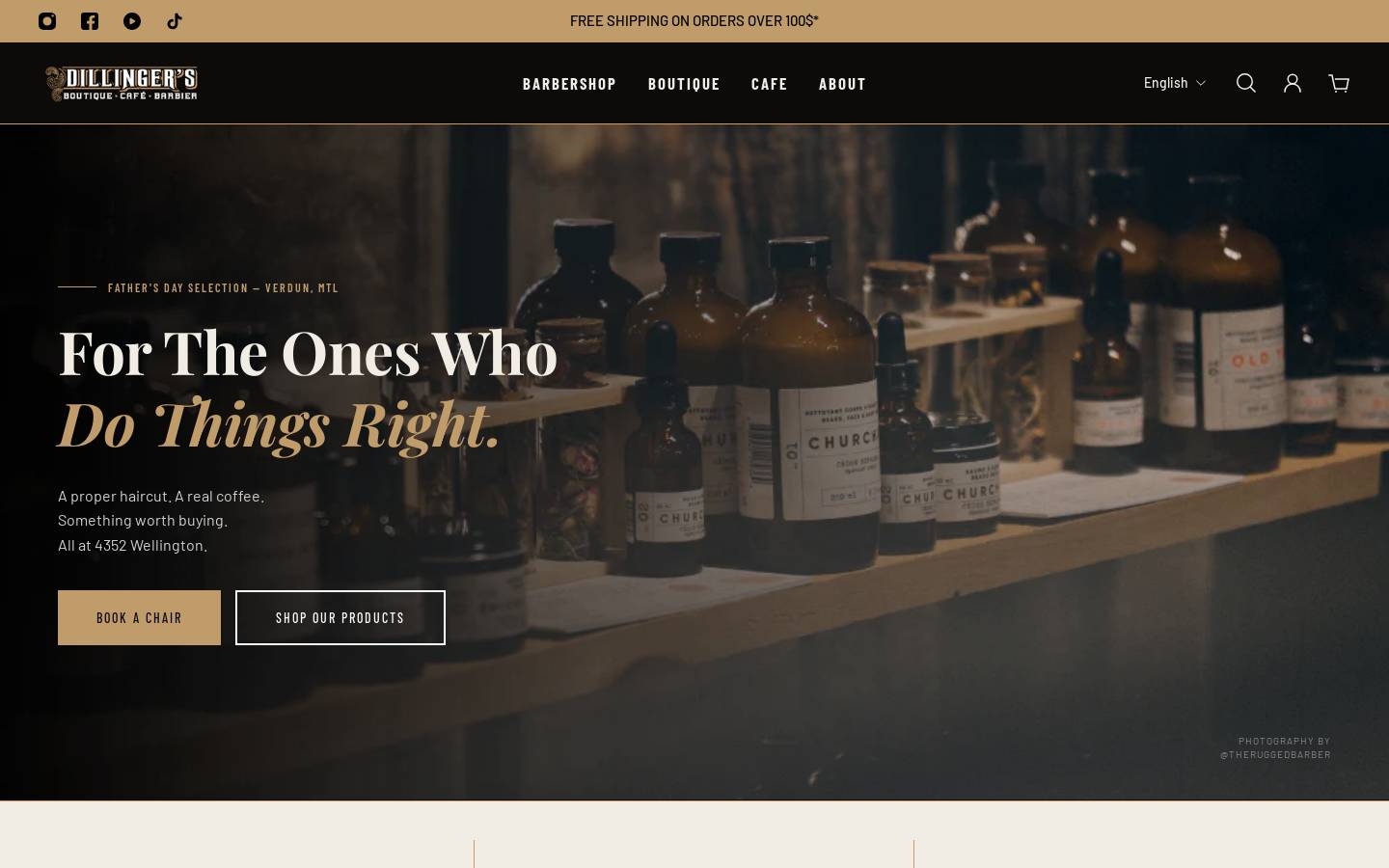 dillingers.ca homepage screenshot