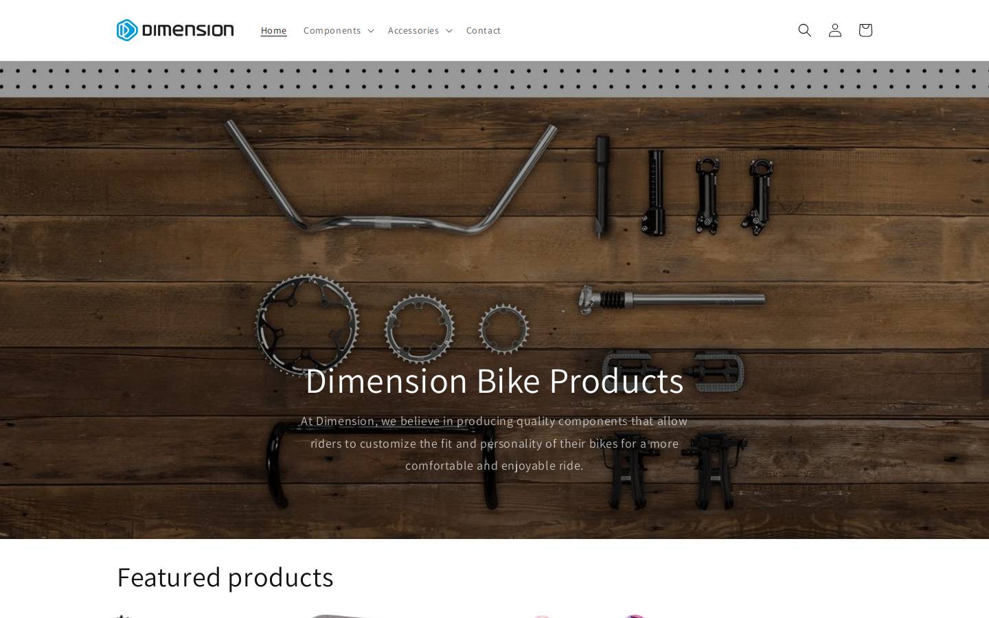 dimensionbikeproducts.com homepage screenshot