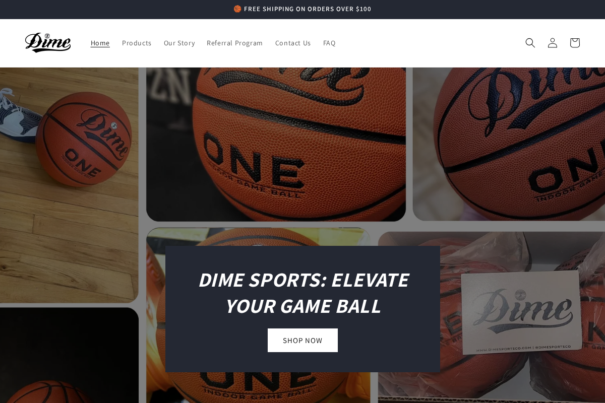 Dime Sports homepage screenshot