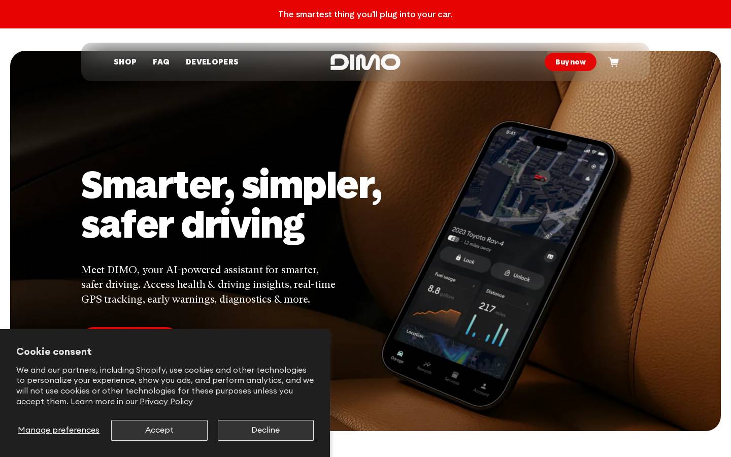 dimo.co homepage screenshot