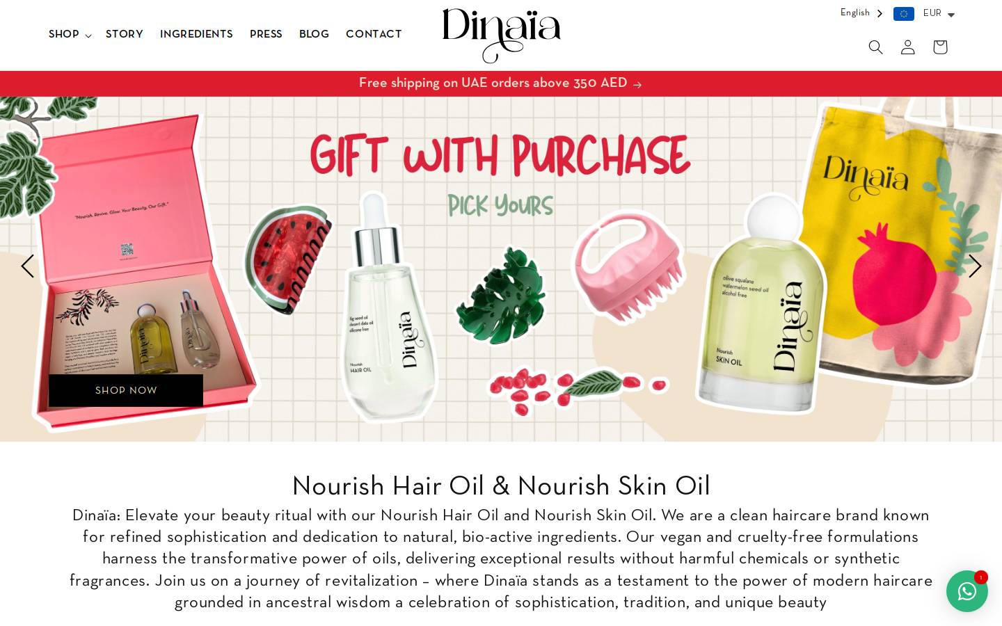 dinaia.com homepage screenshot