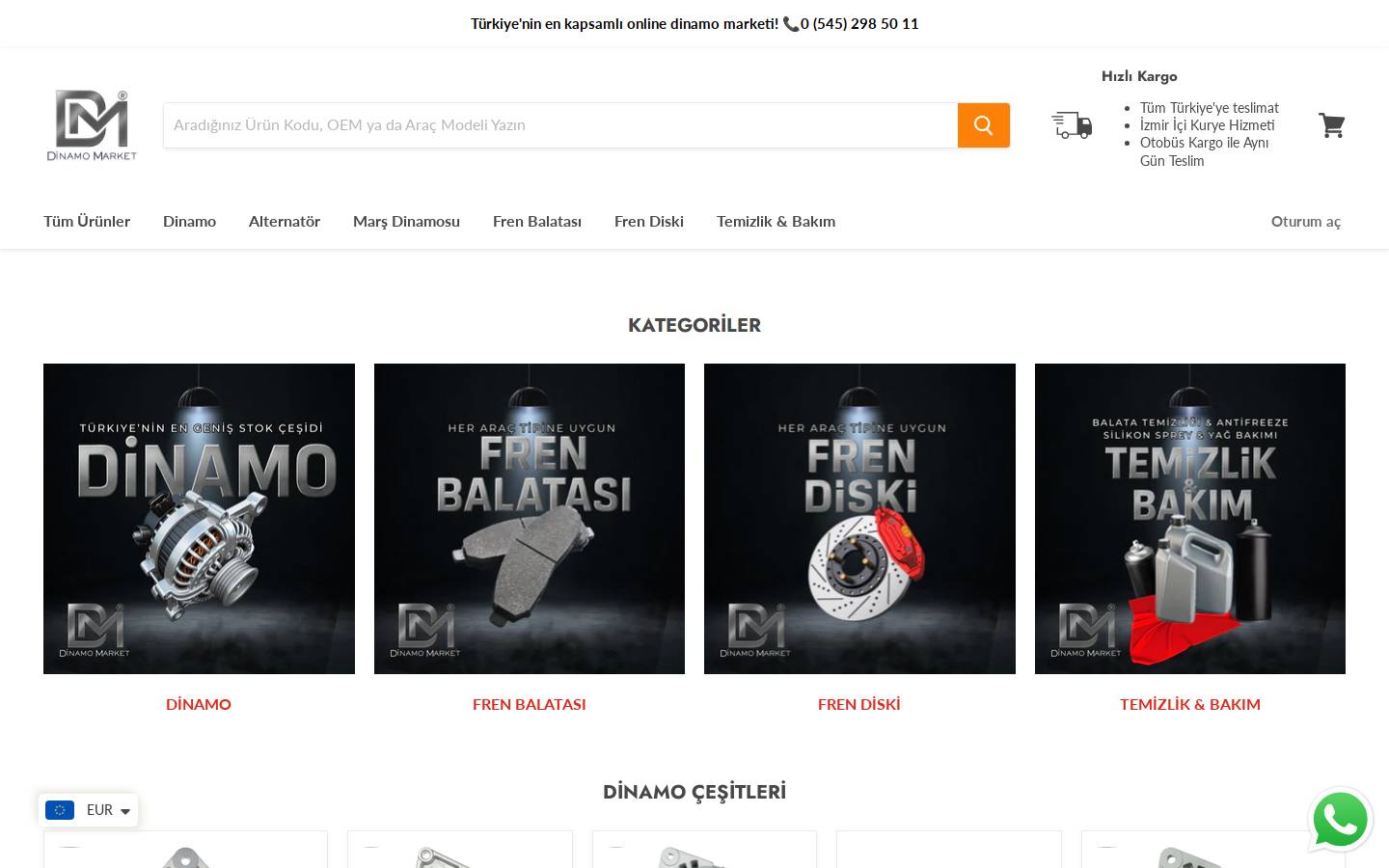dinamomarket.com homepage screenshot