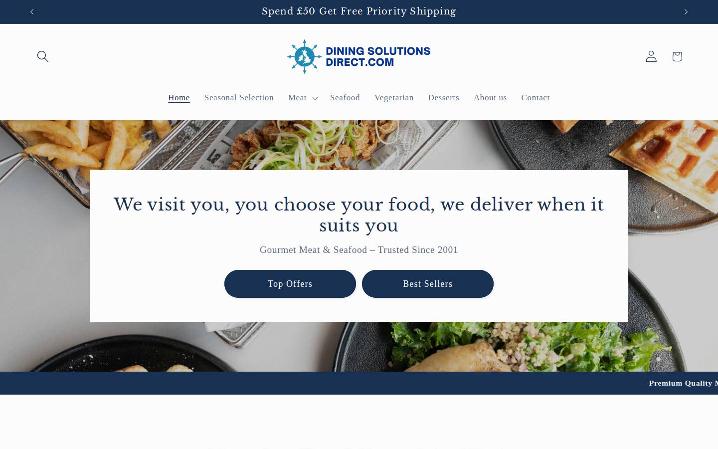 Dining Solutions Direct homepage screenshot