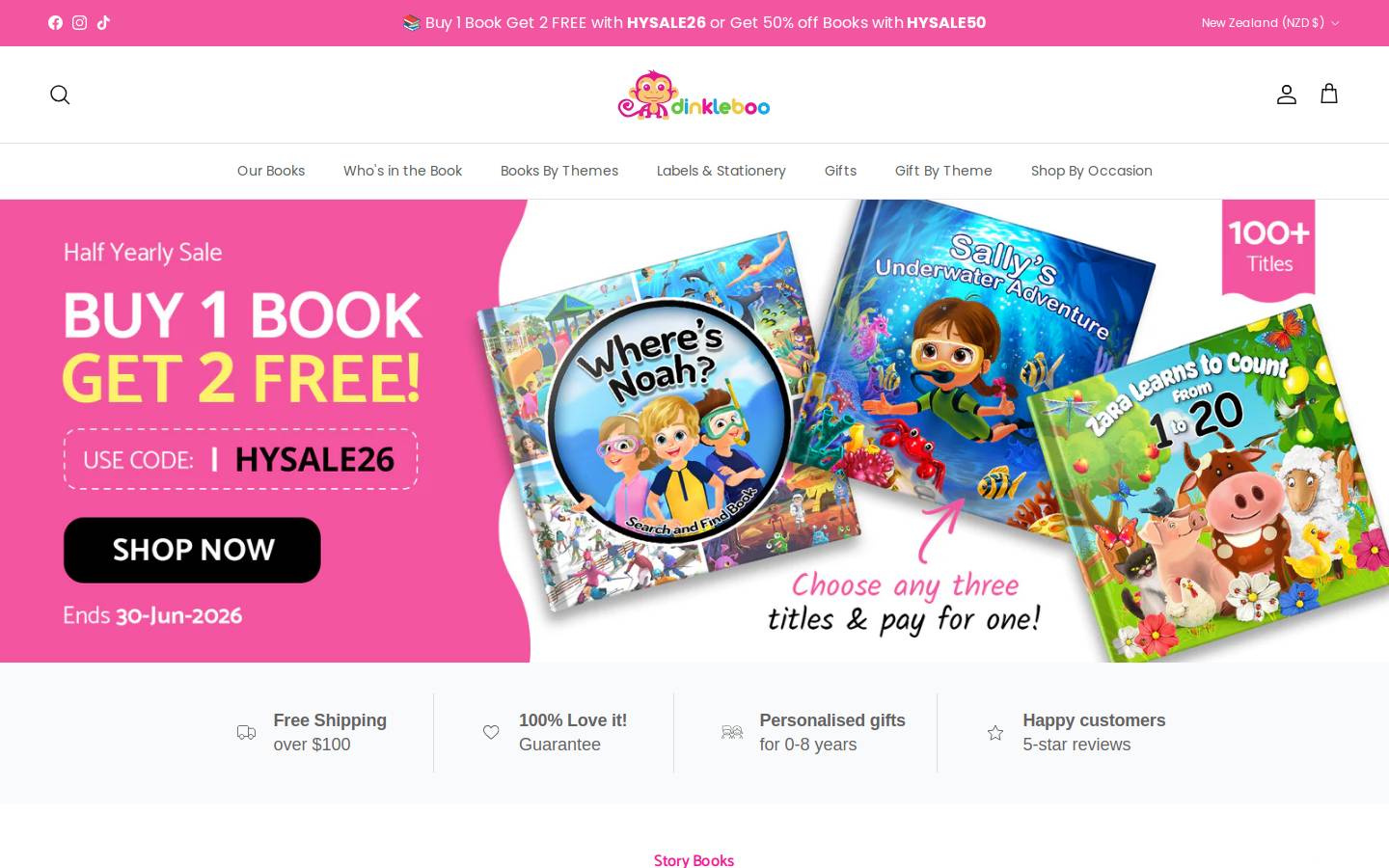 Dinkleboo homepage screenshot