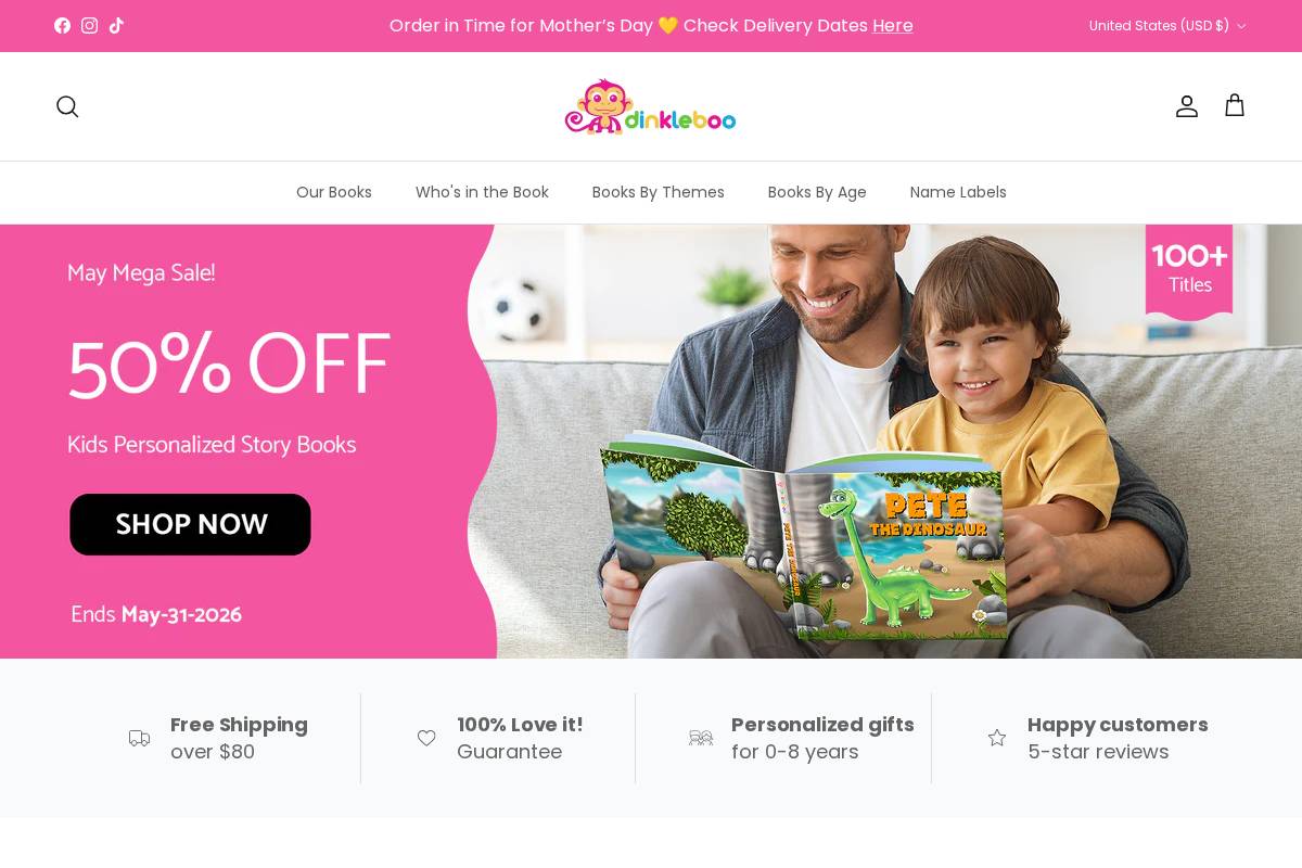 Dinkleboo homepage screenshot