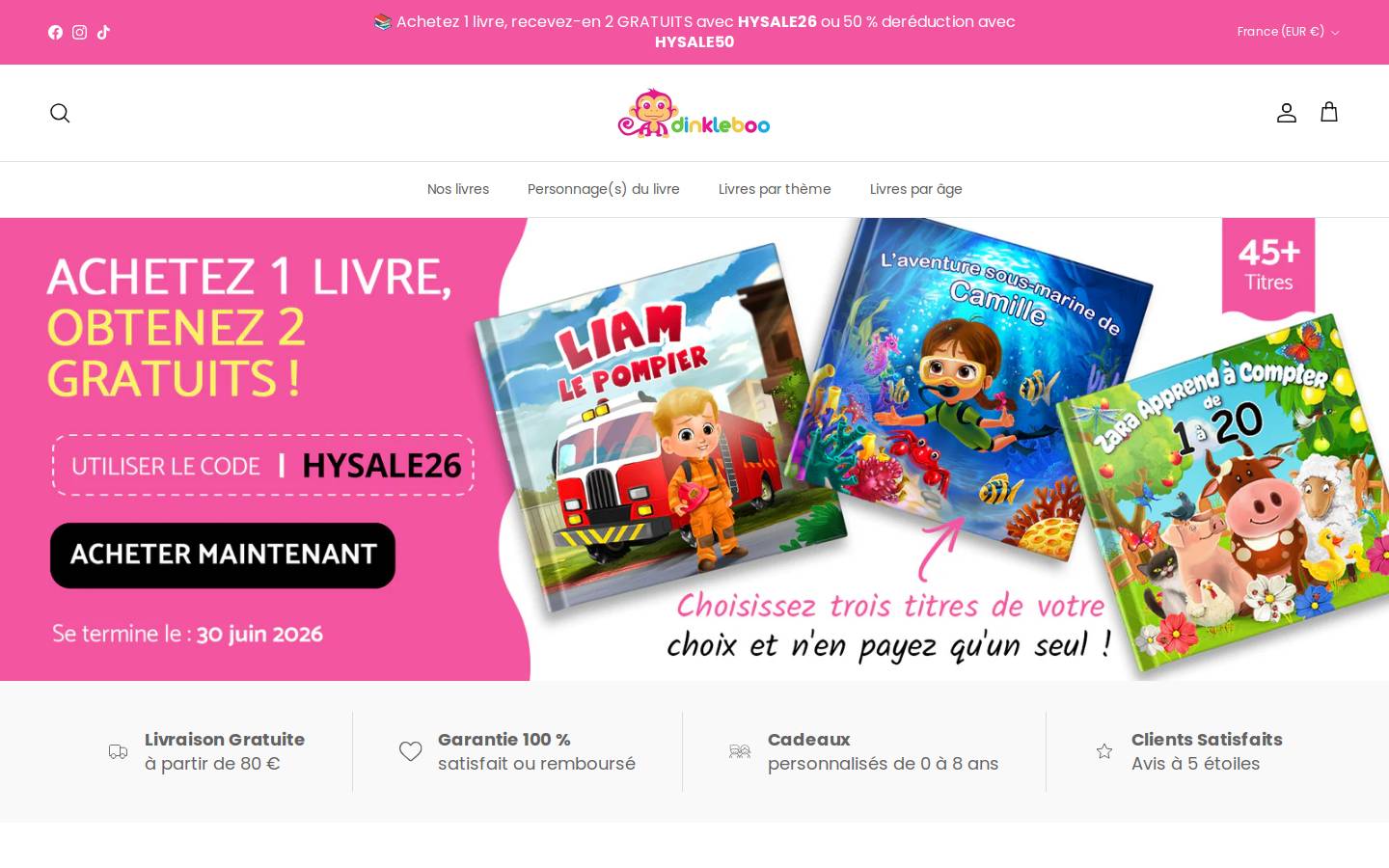 Dinkleboo homepage screenshot