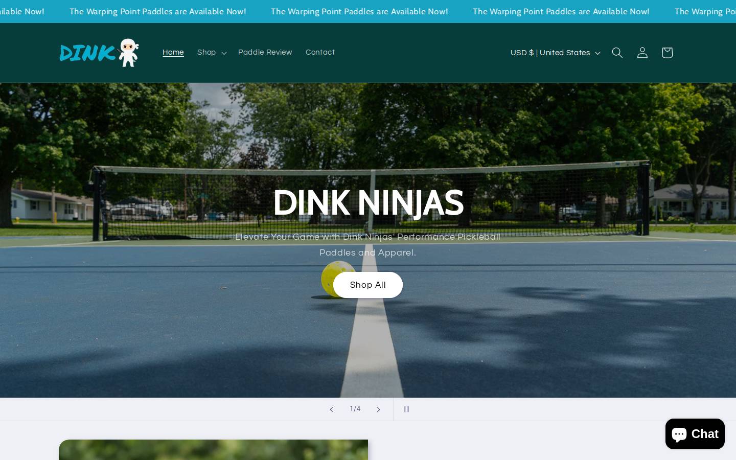 dinkninjas.com homepage screenshot
