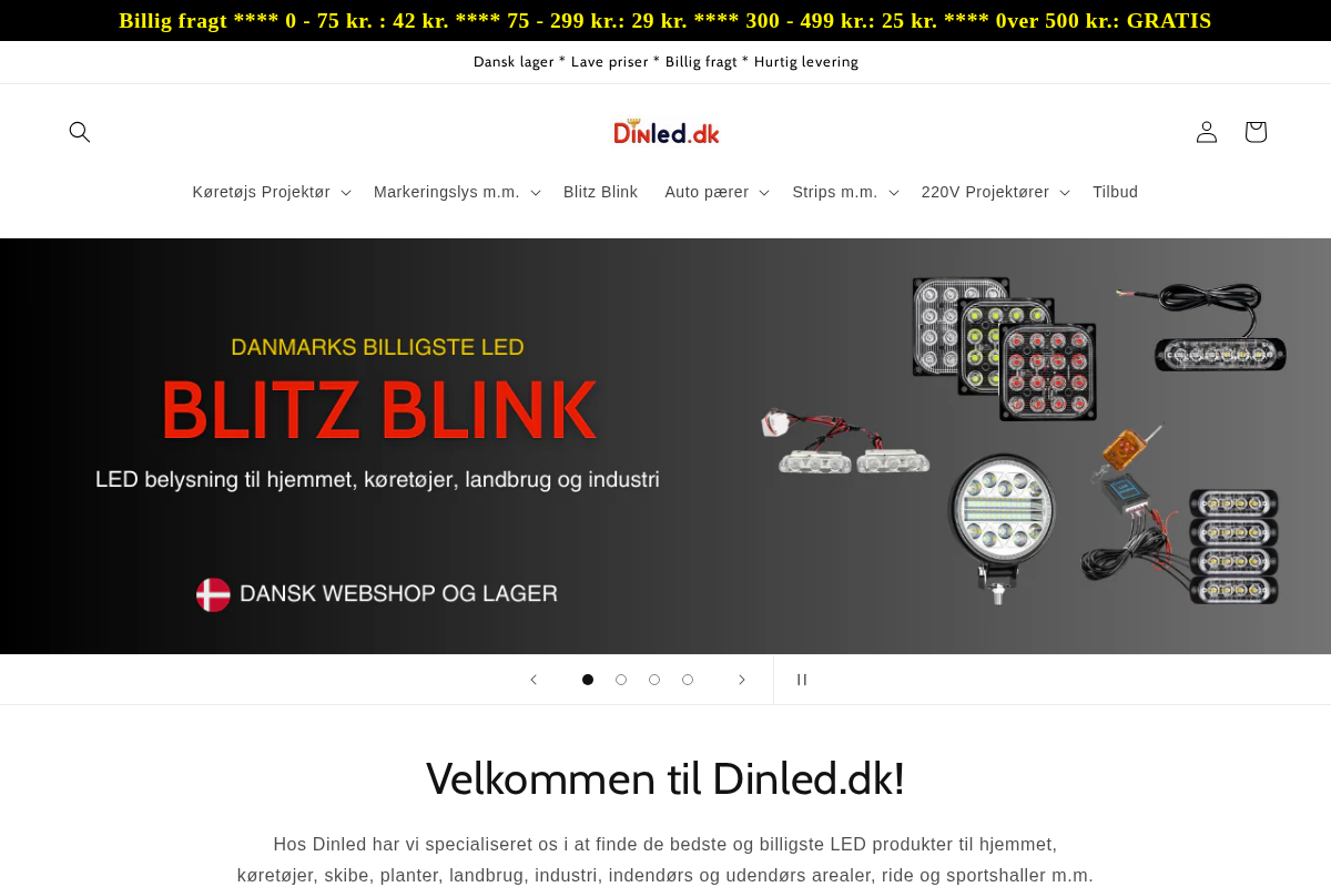 Dinled.dk homepage screenshot