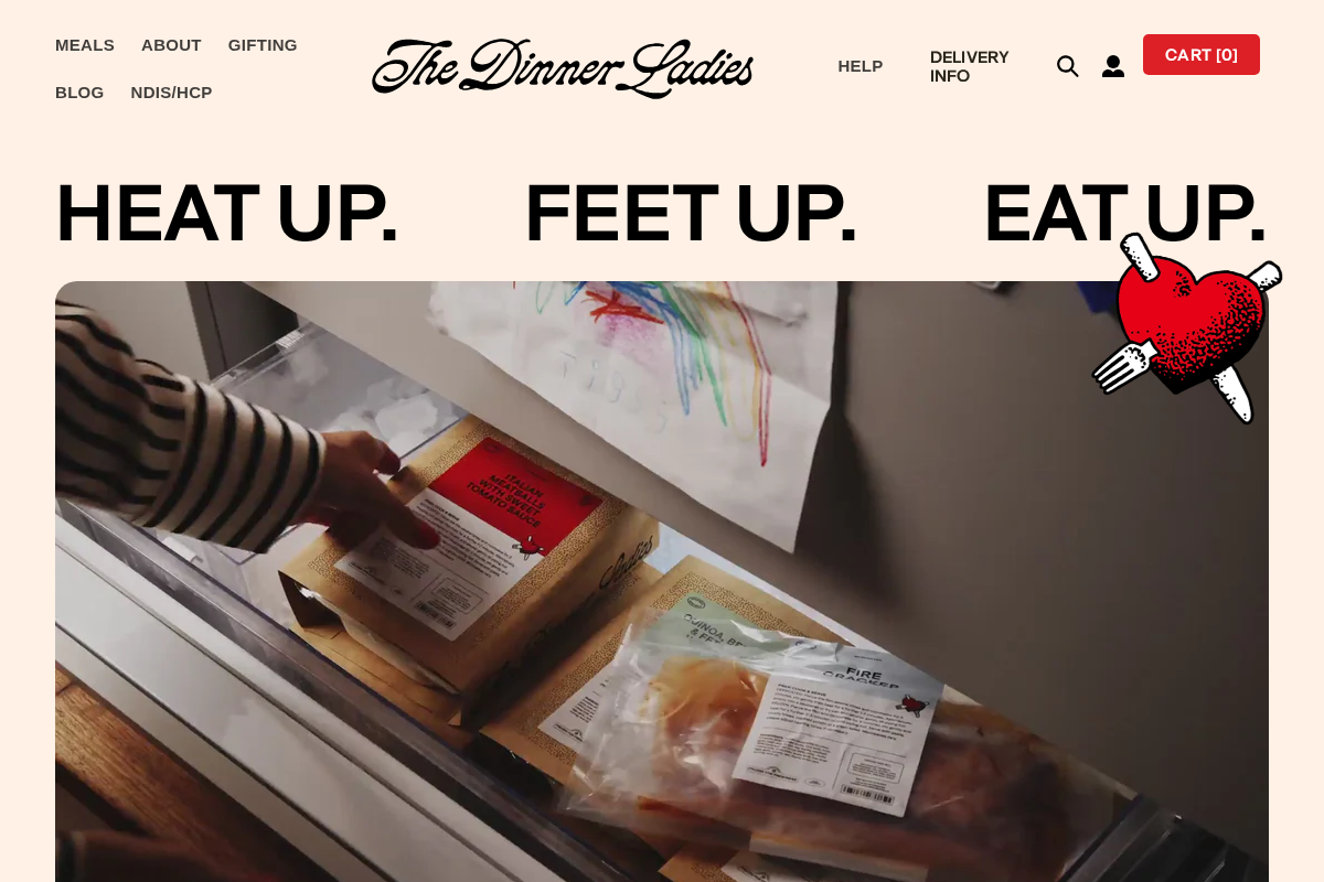 dinnerladies.com.au homepage screenshot