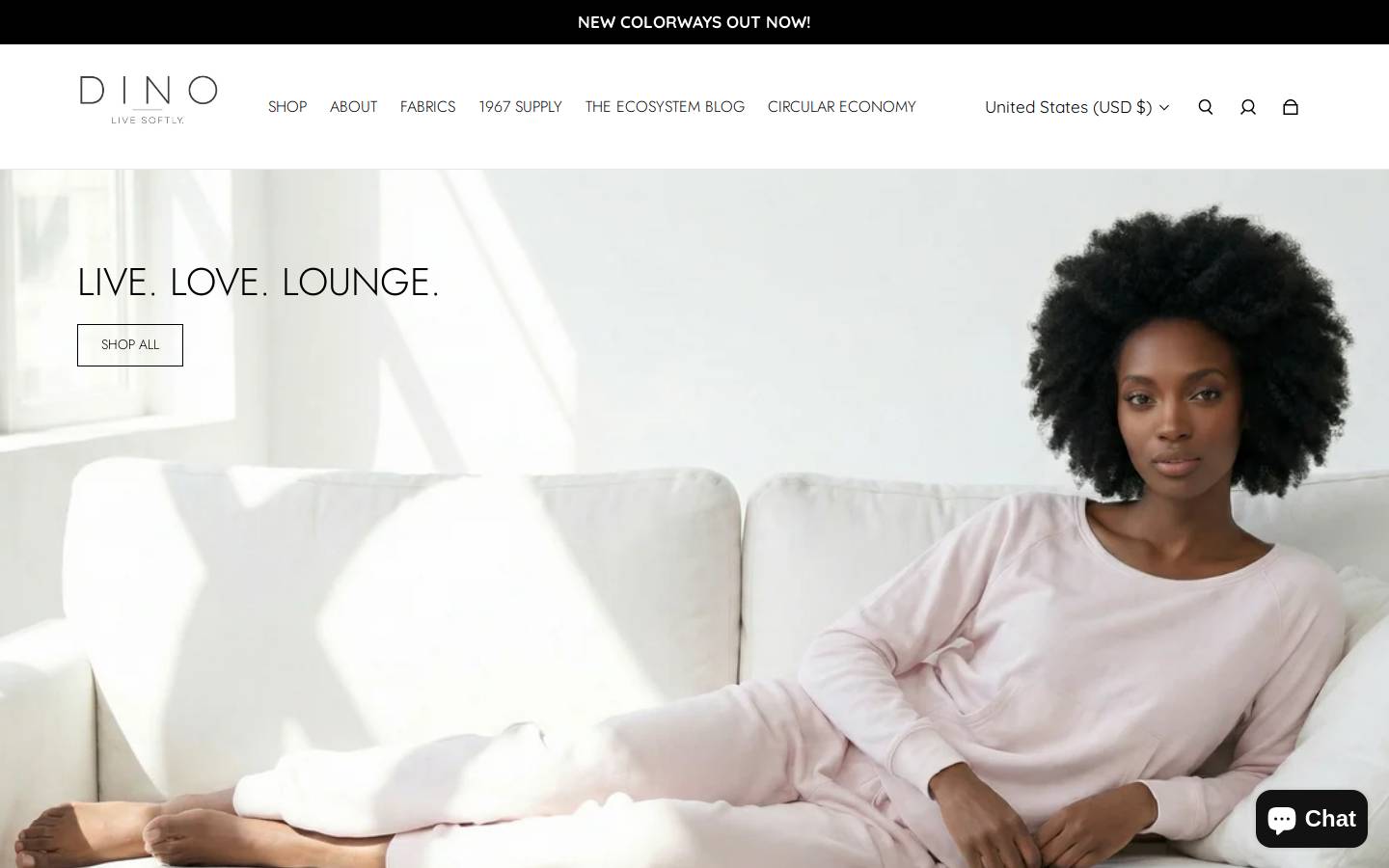 dinoapparel.com homepage screenshot