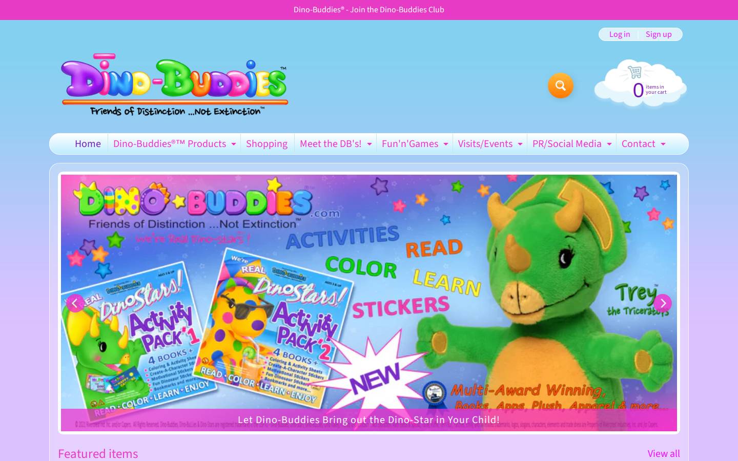 dinobuddies.com homepage screenshot