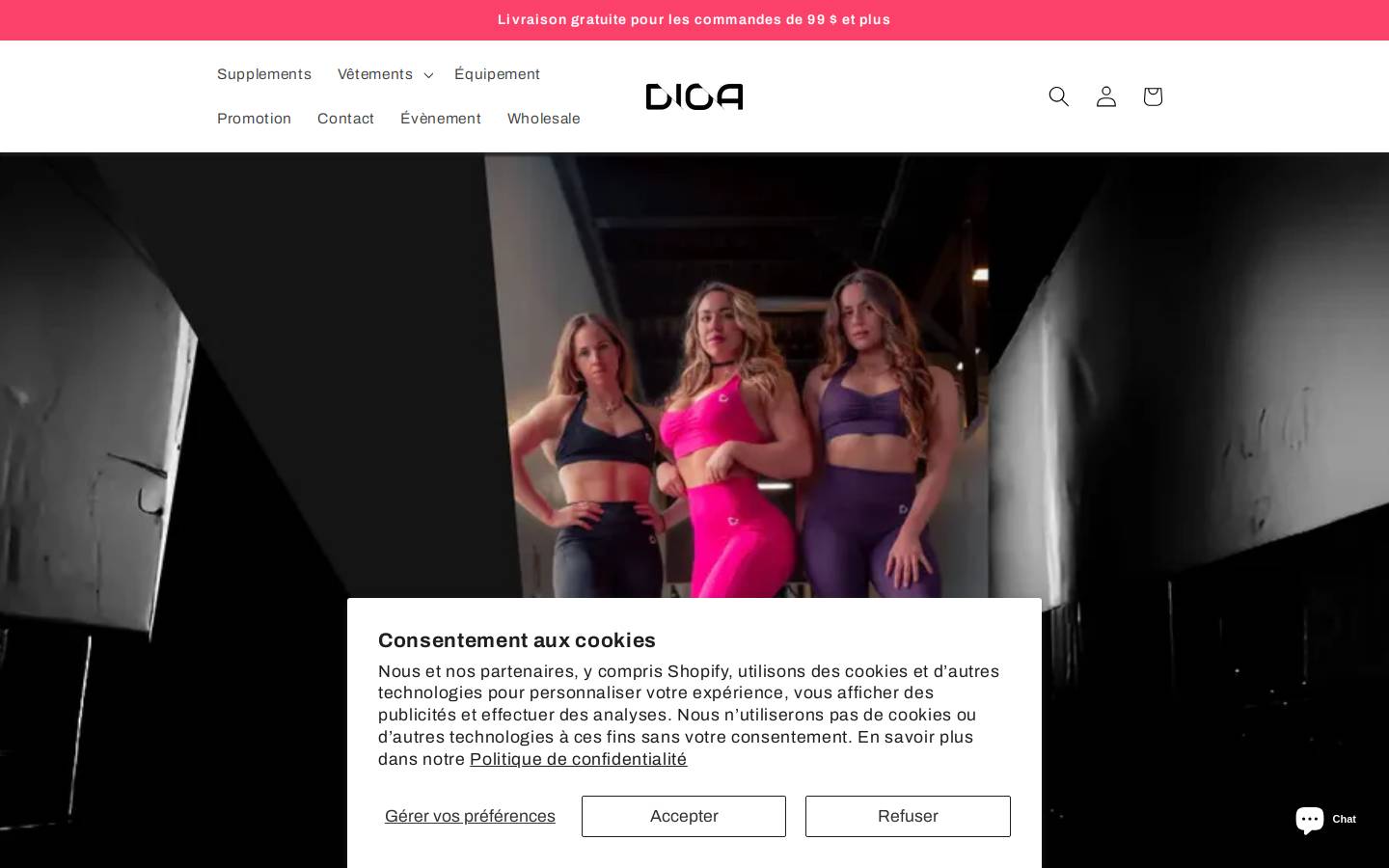 dioafitness.com homepage screenshot