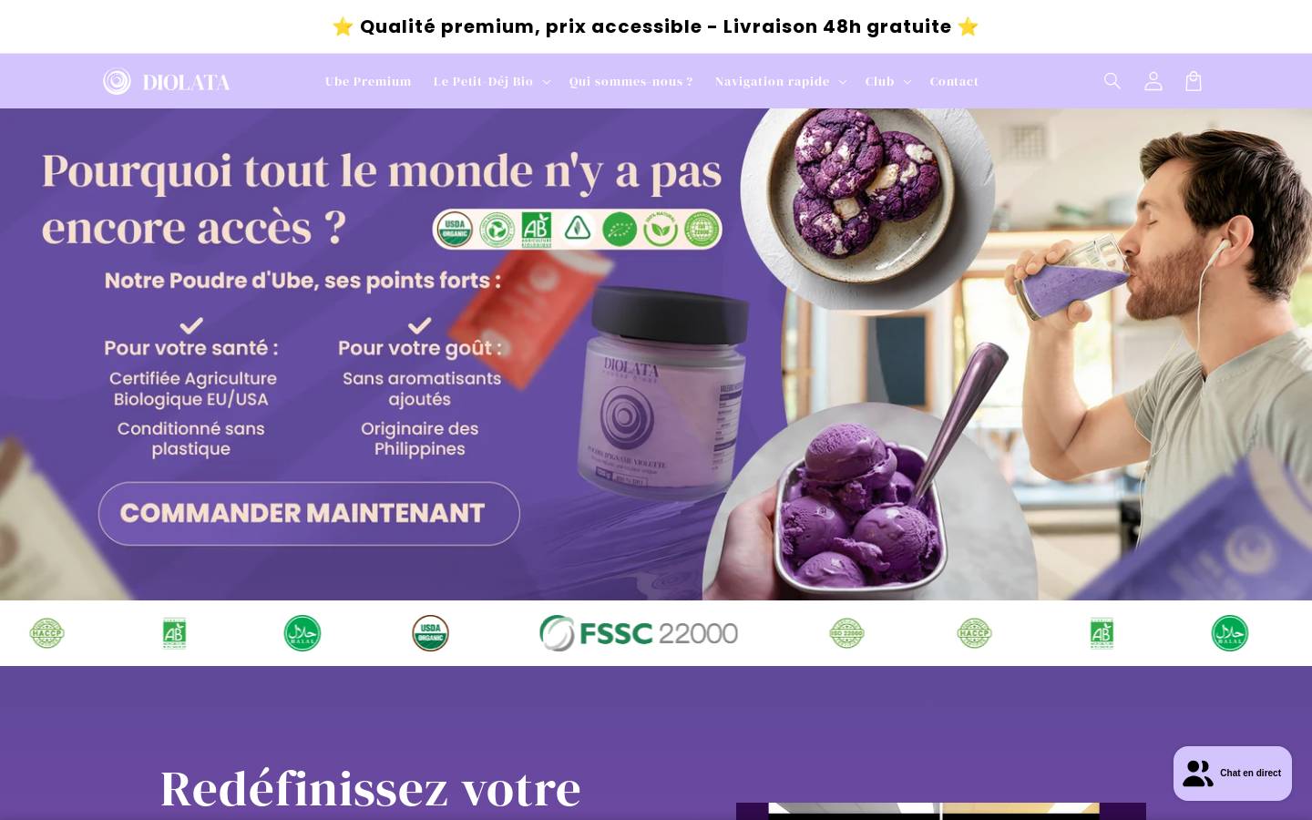 Diolata homepage screenshot