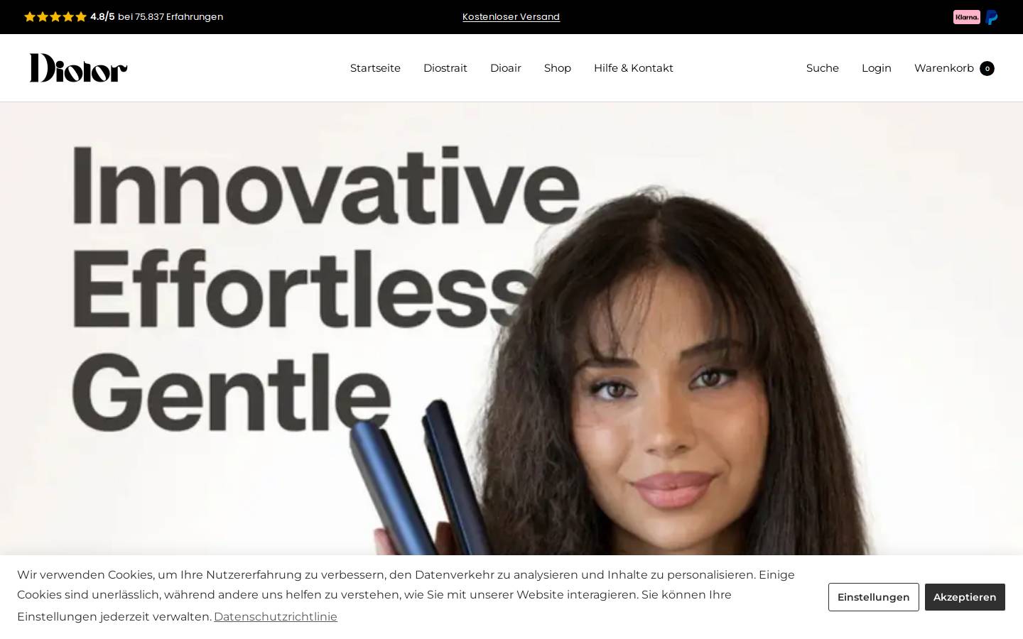 Diolor homepage screenshot