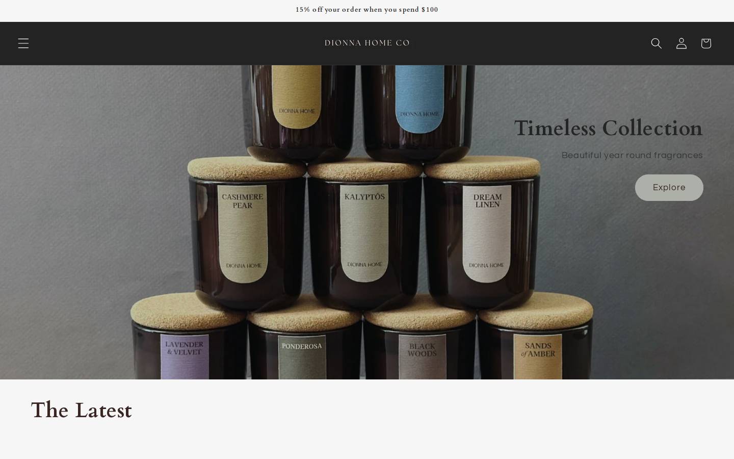dionnahome.co homepage screenshot