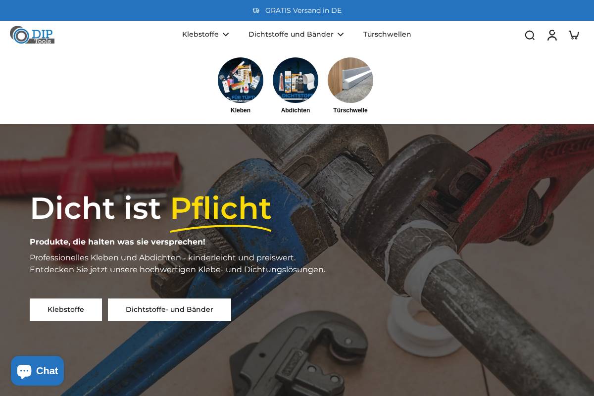 dip-tools.de homepage screenshot