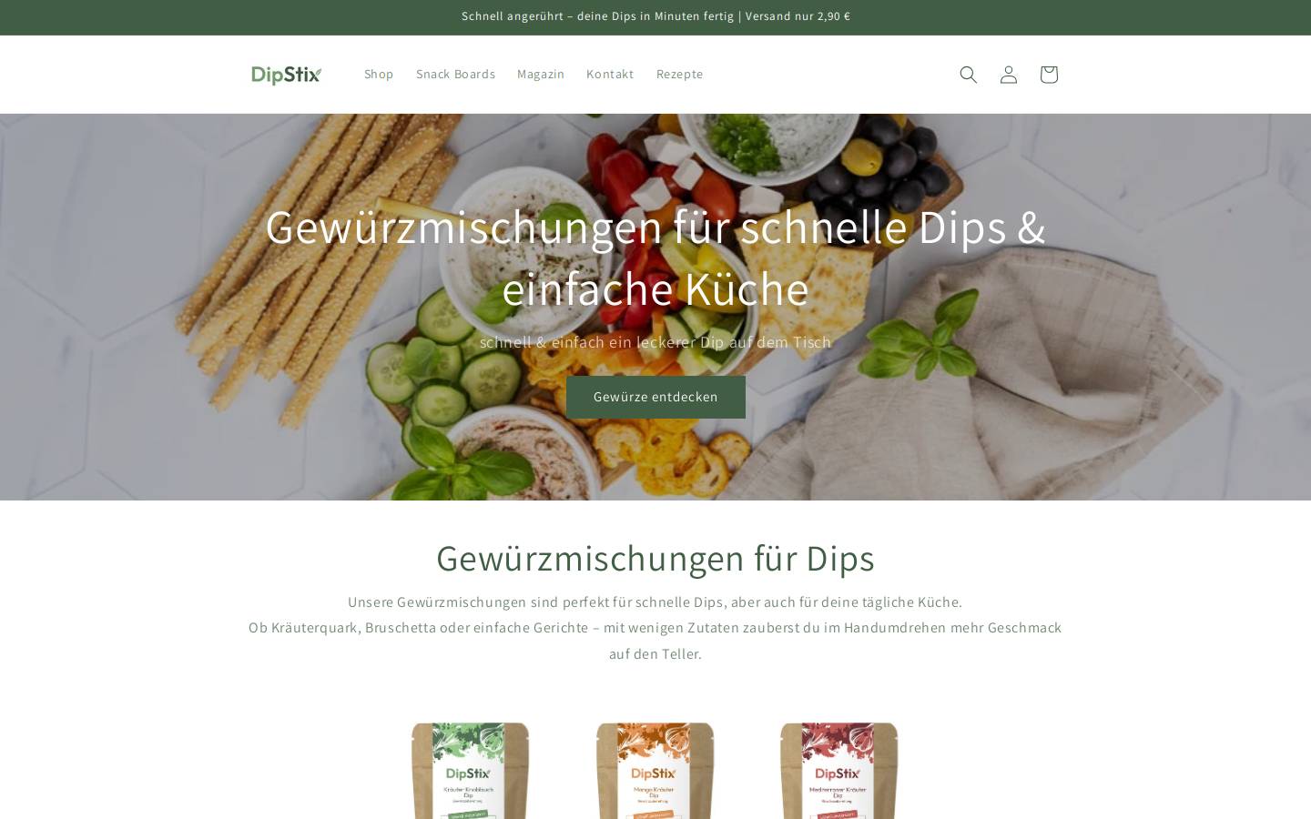 dipstix.de homepage screenshot