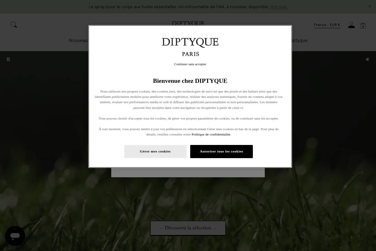 diptyqueparis.com homepage screenshot