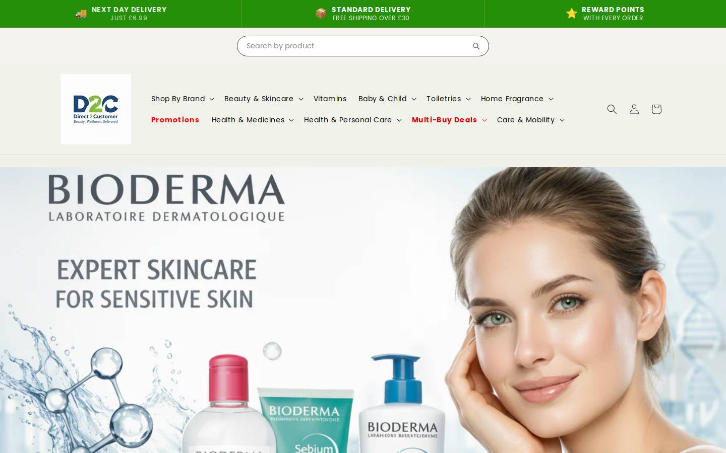 Direct2customer homepage screenshot