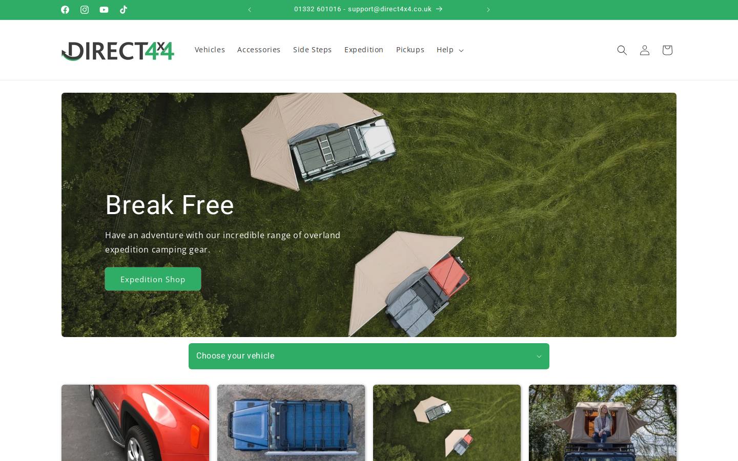 Direct4x4 homepage screenshot