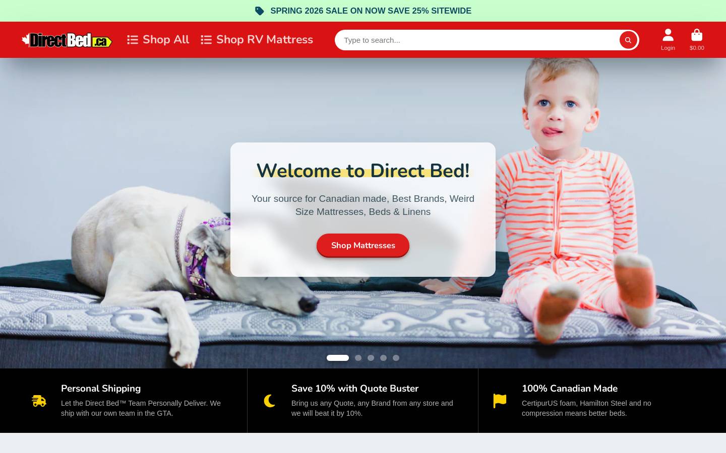 directbed.co homepage screenshot