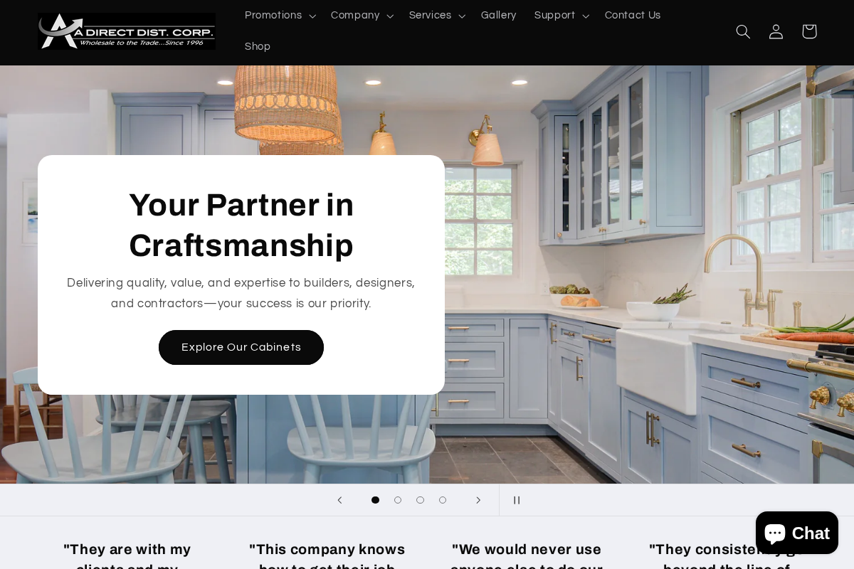 DirectCabinets homepage screenshot