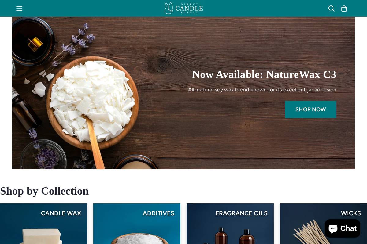 directcandlesupply.com homepage screenshot