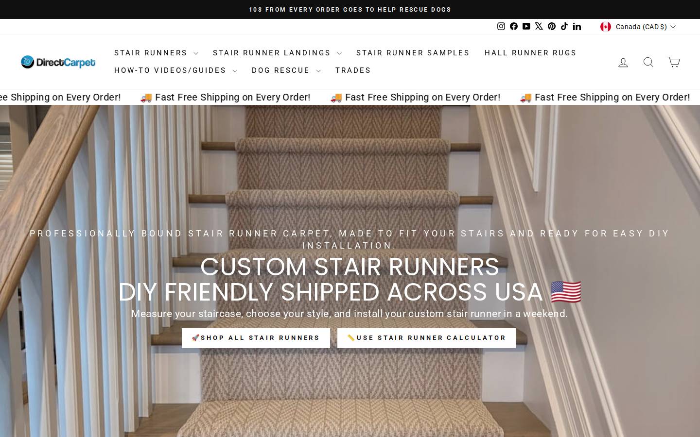 Direct Carpet homepage screenshot