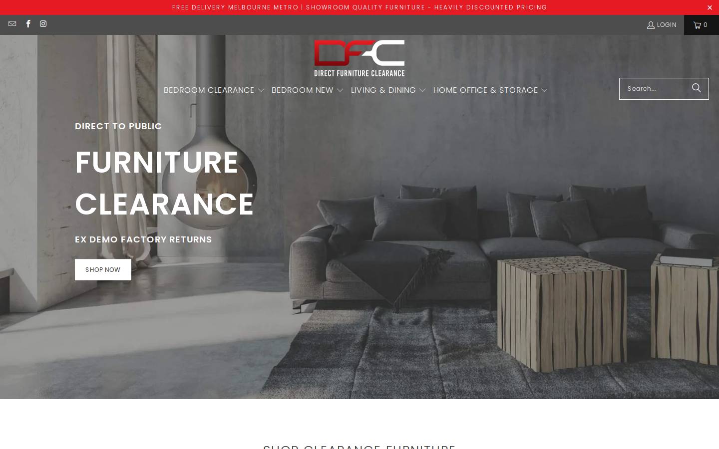 directfurnitureclearance.com.au homepage screenshot