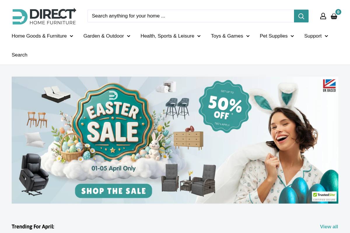 directhomefurniture.co.uk homepage screenshot