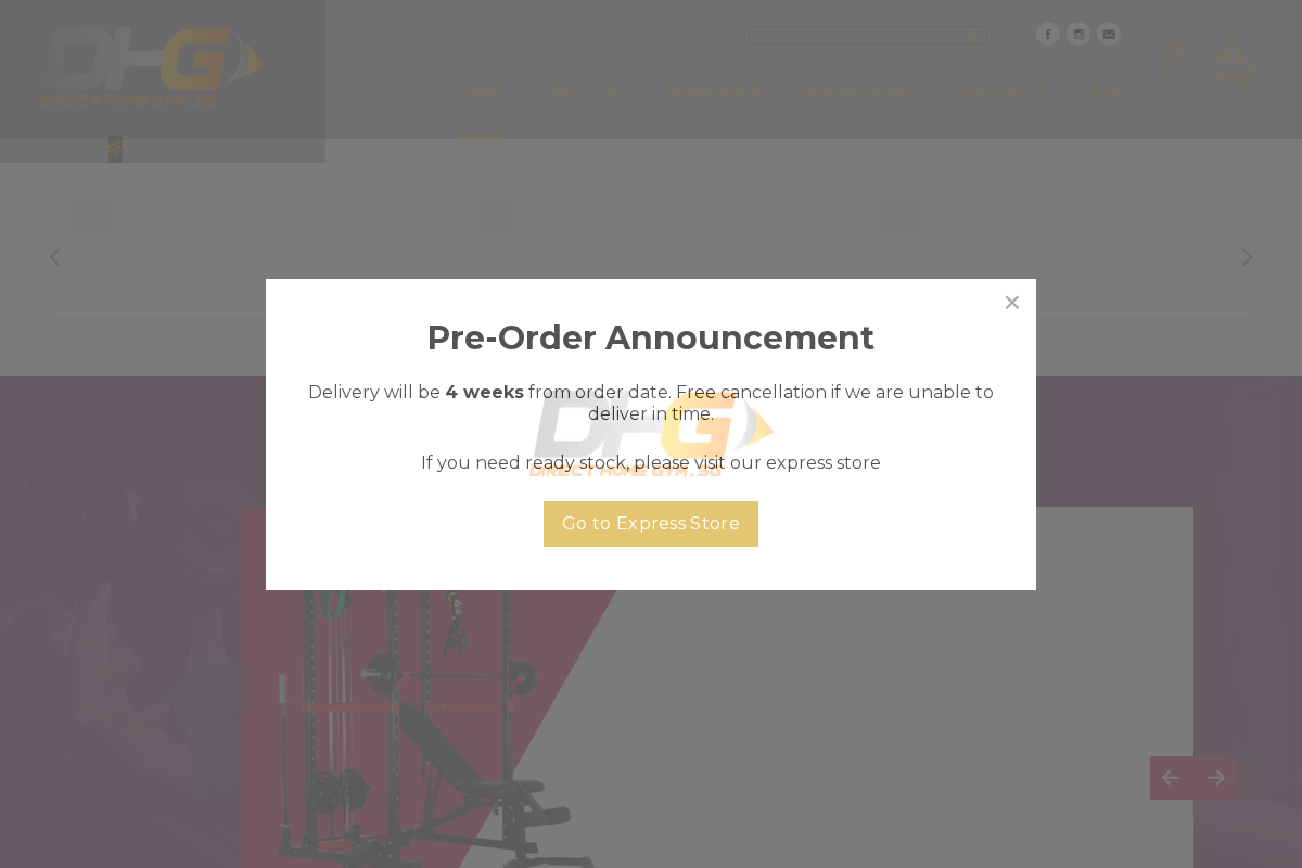 DirectHomeGym homepage screenshot