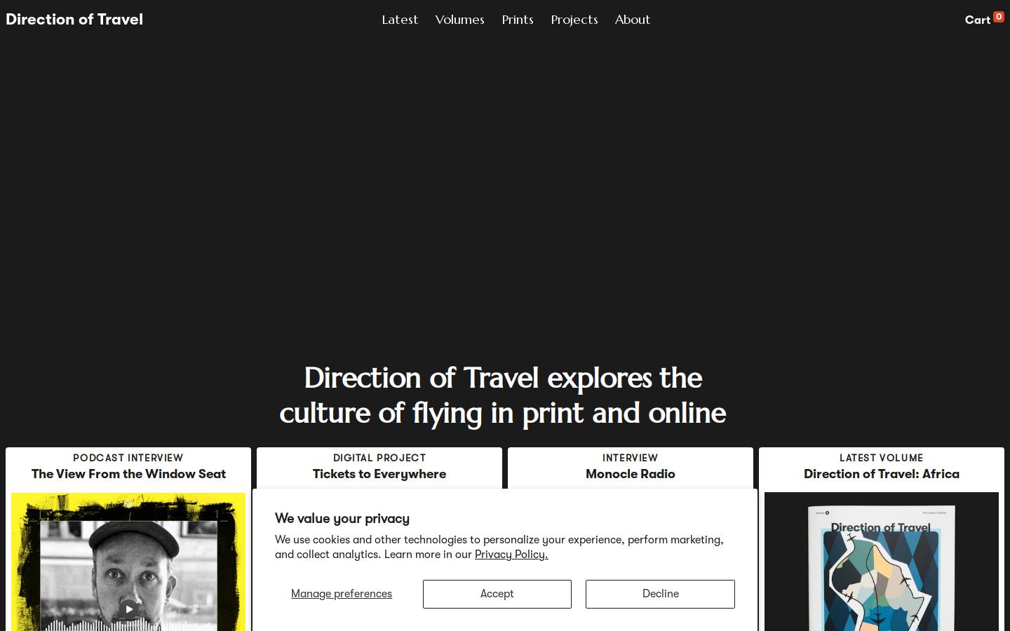 directionoftravel.com homepage screenshot