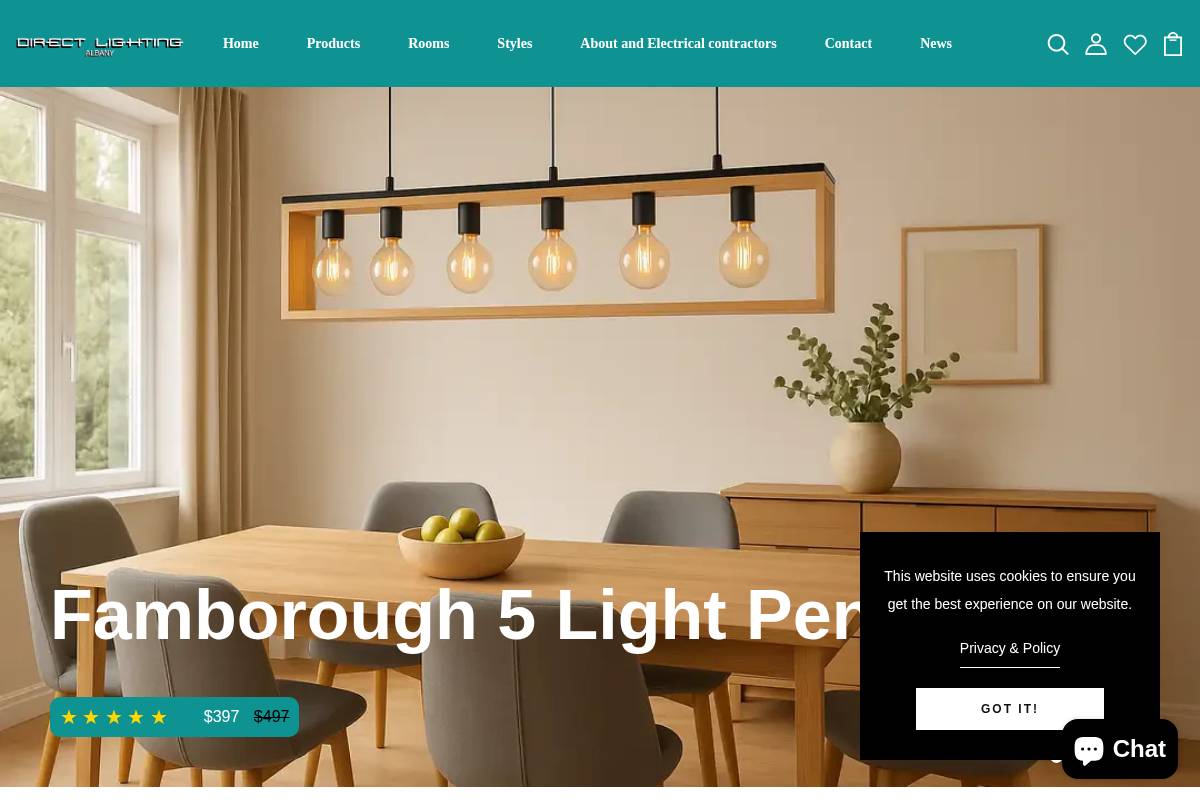 directlightingalbany.com.au homepage screenshot