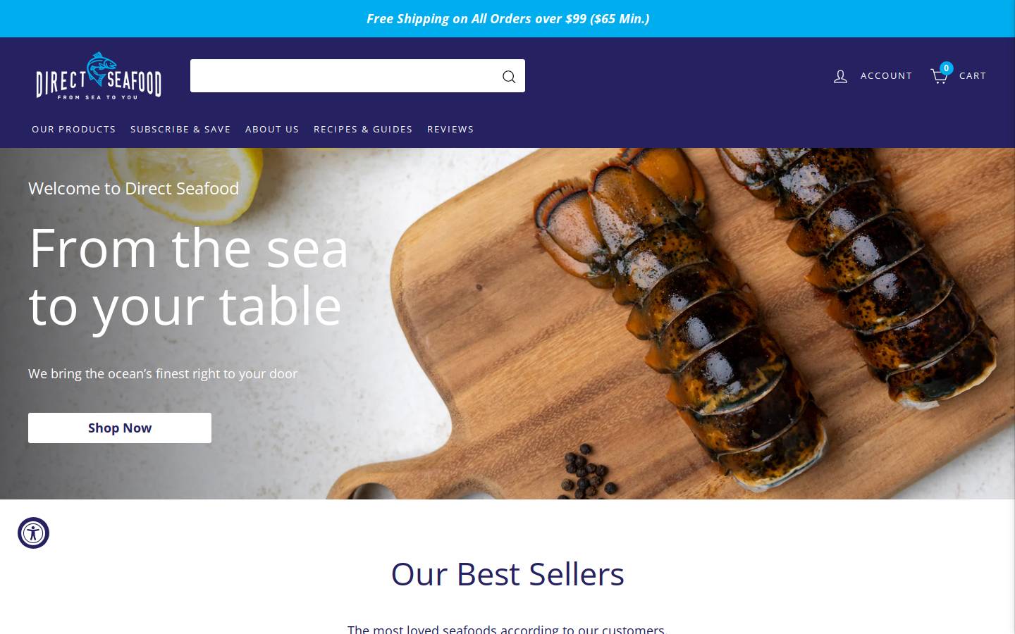directseafood.com homepage screenshot