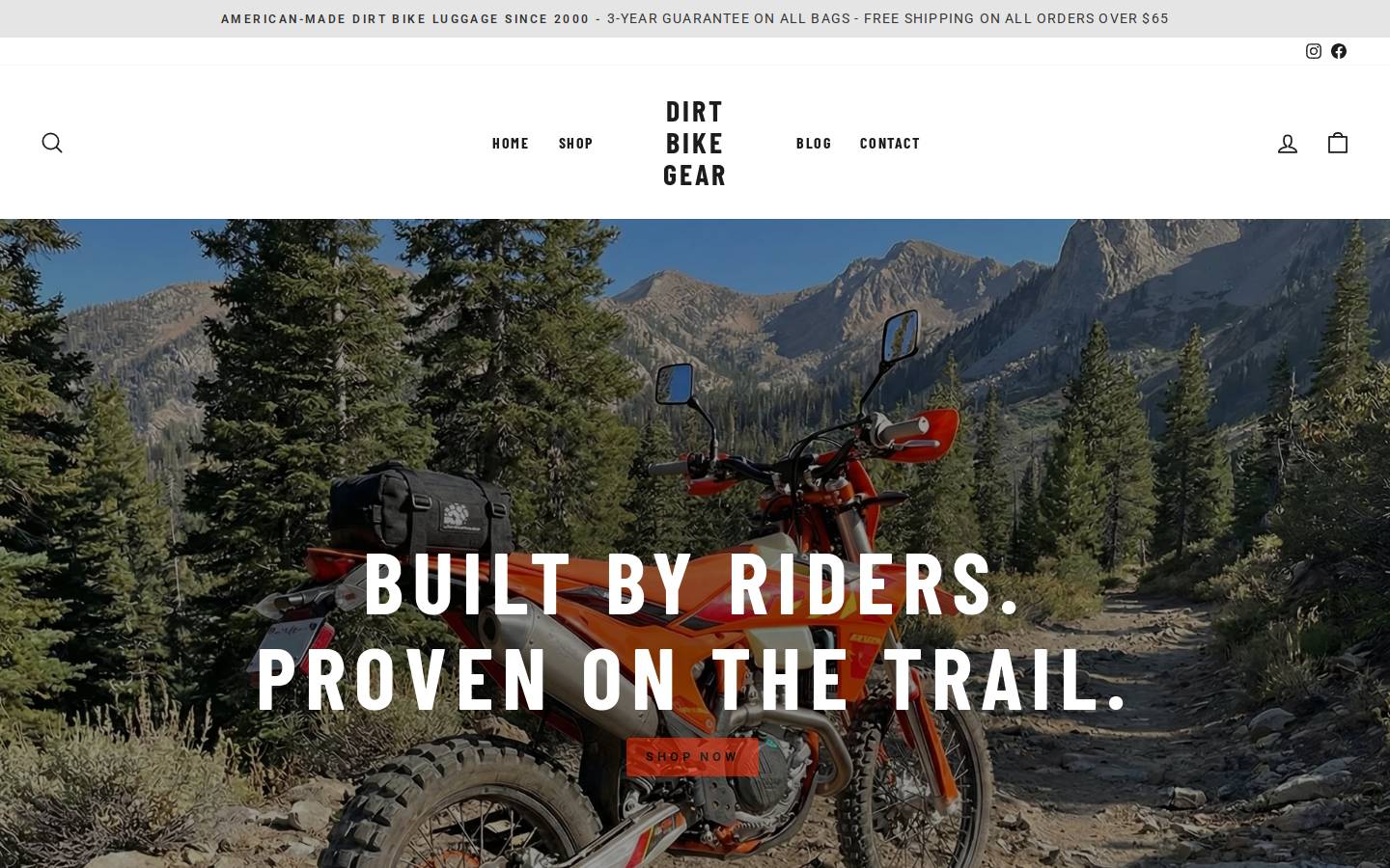 dirt-bike-gear.com homepage screenshot