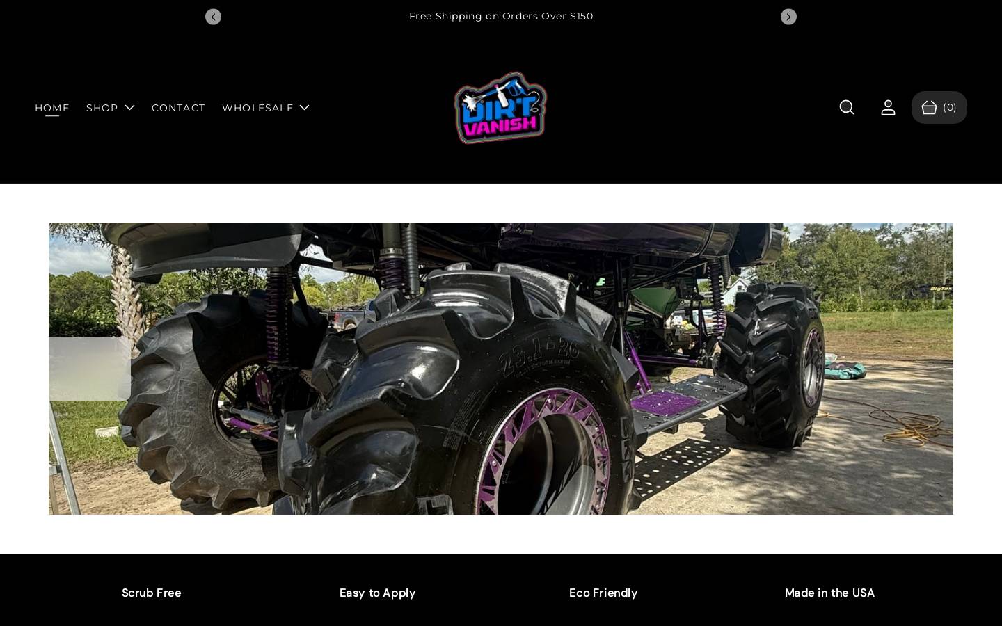 dirt-vanish.com homepage screenshot