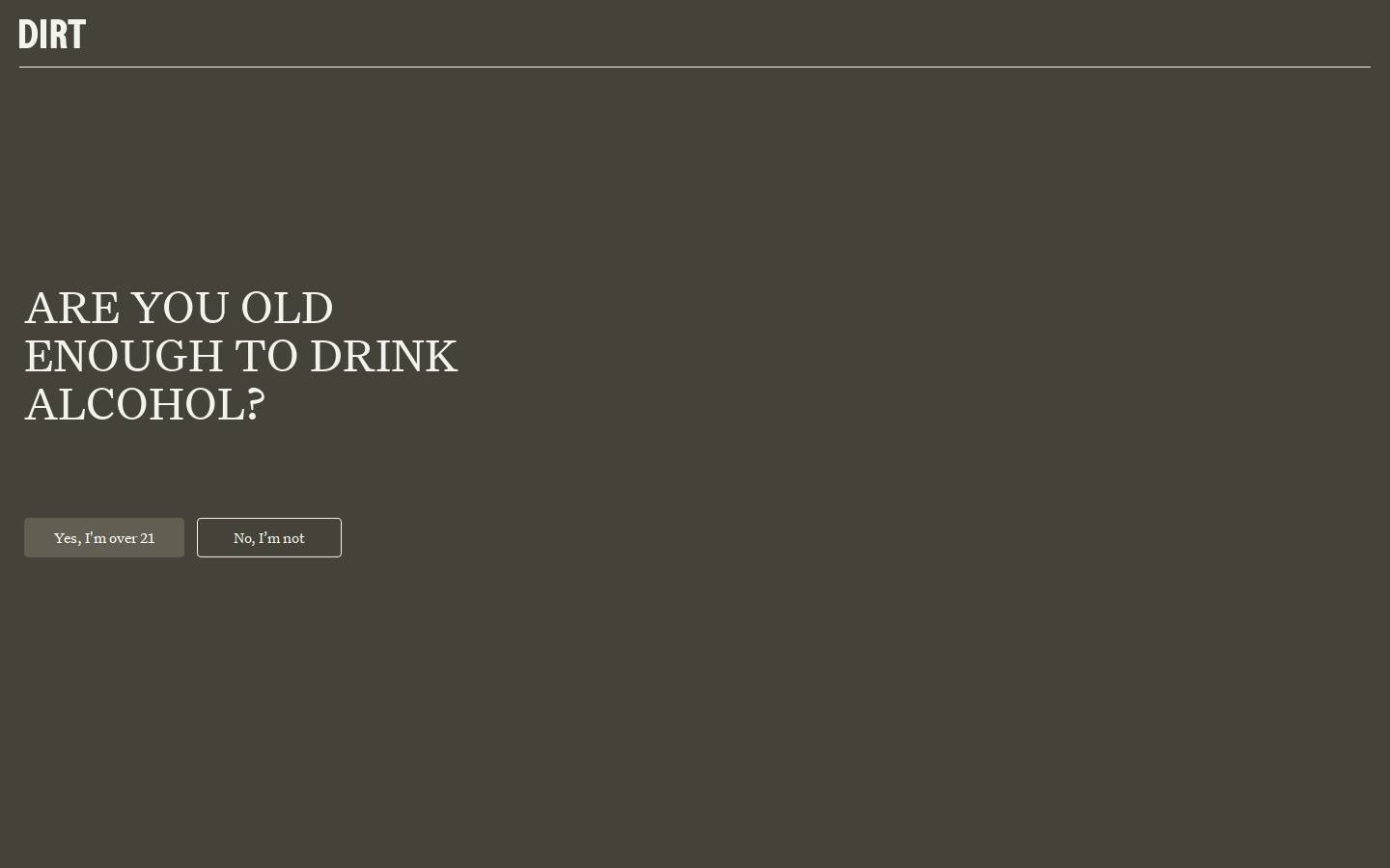 dirt-wine.com homepage screenshot