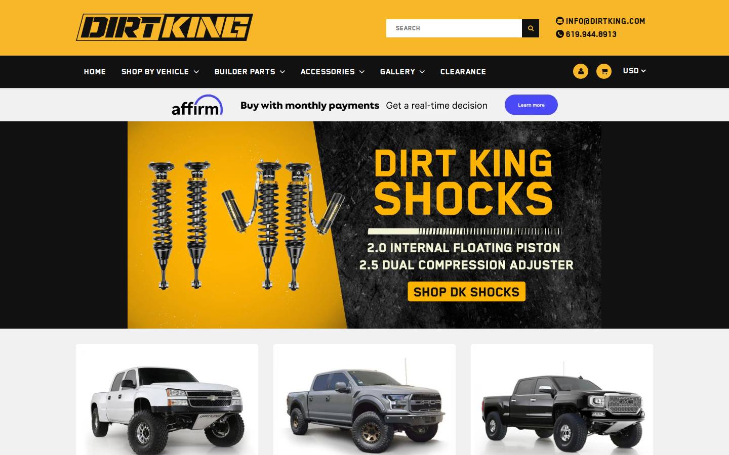 dirtking.com homepage screenshot